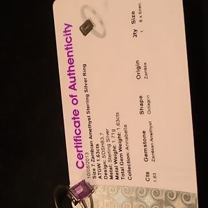 QVC jewelry. Zambian Amethyst Sterling Ring Size 7